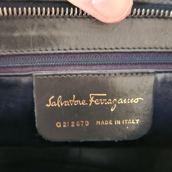 Salvatore Ferragamo Vintage Black Satchel with Gold Accents - Picture 5 of 16